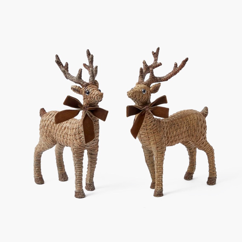 Rattan Reindeer (Pair) – 30cm