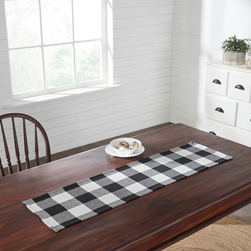 Annie Buffalo Check Black Runner 12×48