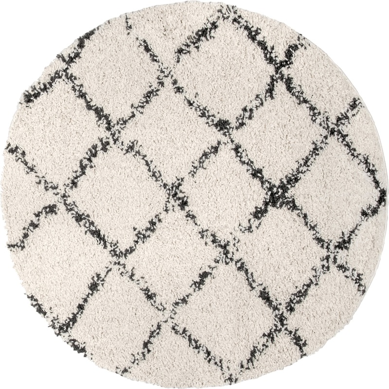 Jessie Moroccan Lattice Tassel Area Rug | Off White