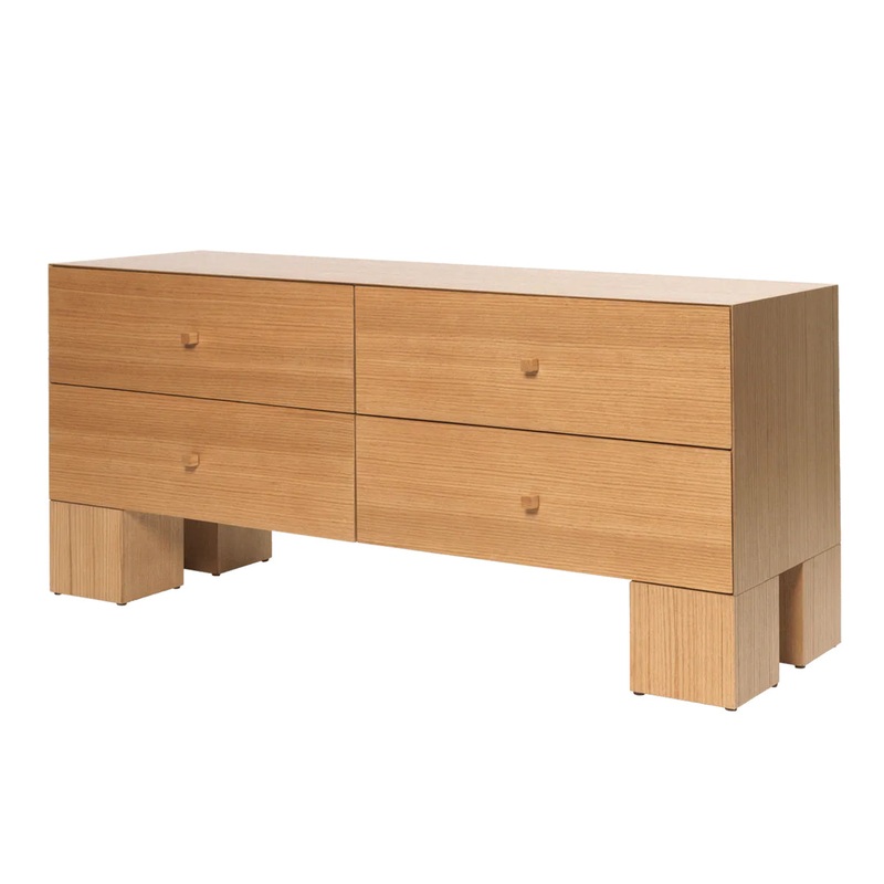 Kuben Drawers 2×2 – Natural Oak Veneer