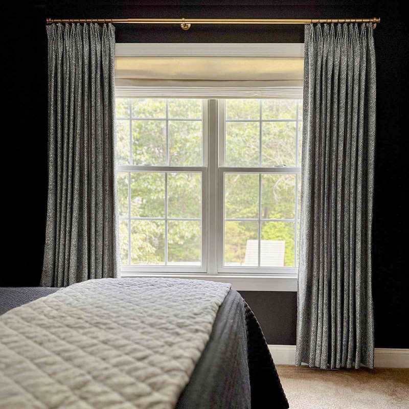 Lydia Scroll Jacquard Curtain Pleated
