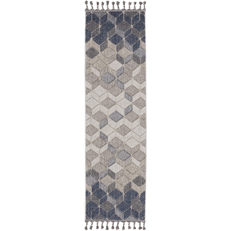 Nourison Paxton 2’2″ x 8’2″ Grey/Slate Modern Indoor Rug