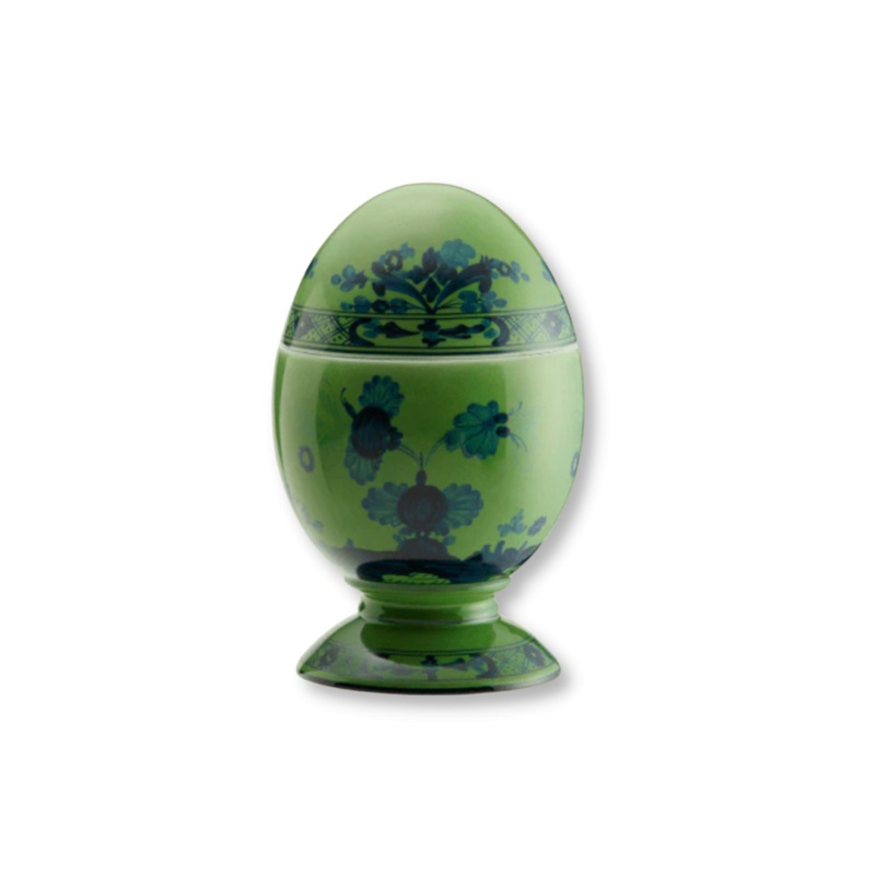 Oriente Italiano Egg with Cover – Malachite