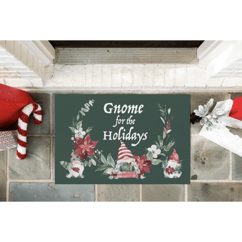 Gnome for The Holidays FloorFlat | Green – Premium Vinyl Mat