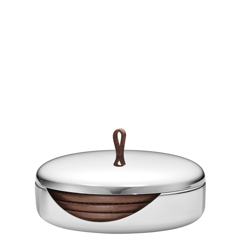 Sky Coaster Set, Stainless Steel / Leather