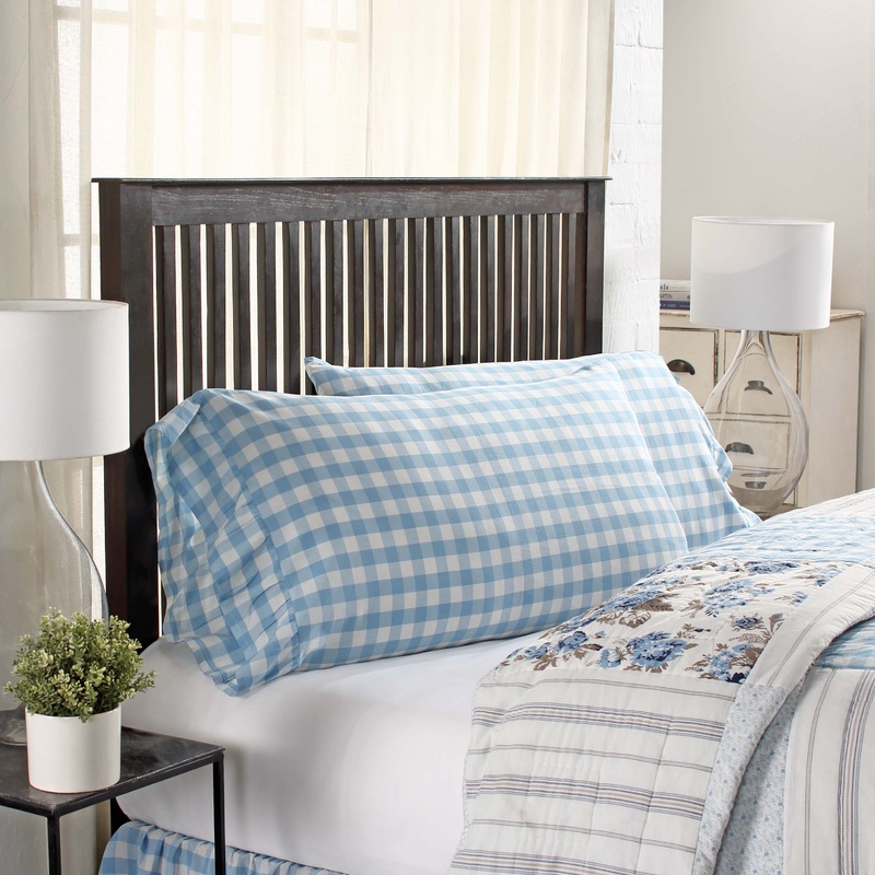 Annie Buffalo Blue Check King Pillow Case Set of 2 21×36+4