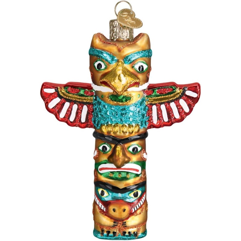 Old World Christmas Blown Glass Ornament for Christmas Tree, Totem Pole (with OWC Gift Box)