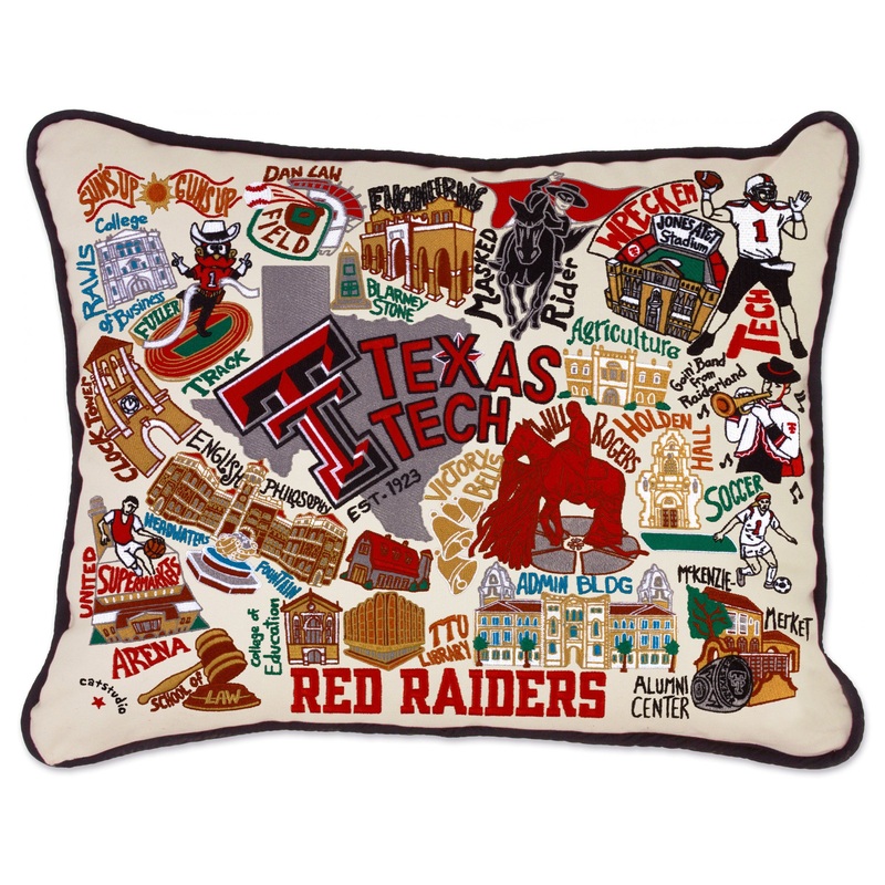 Texas Tech University Collegiate Embroidered Pillow