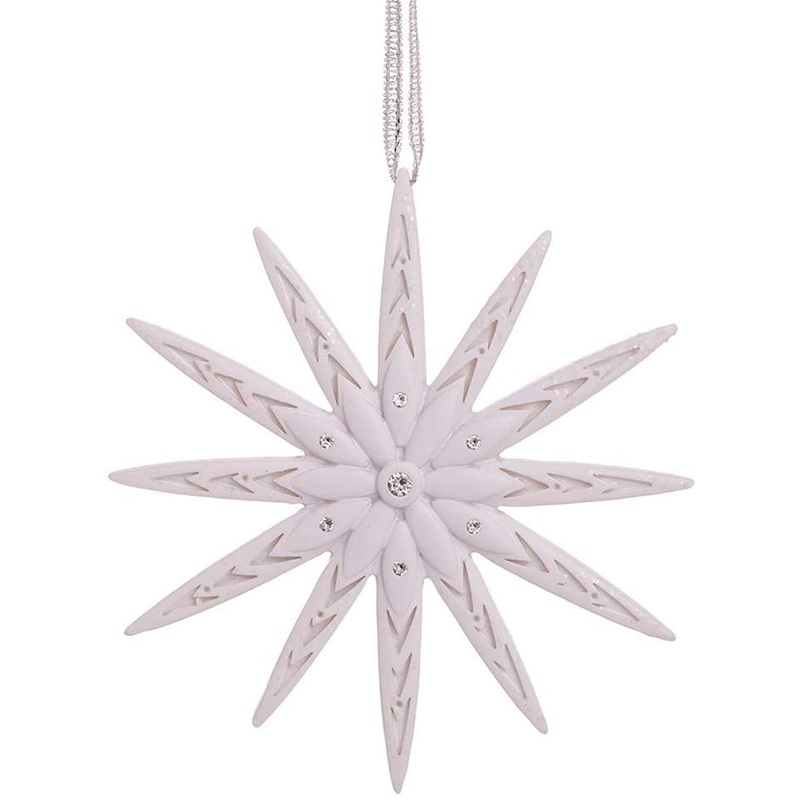 Kurt Adler Modern Snowflake Ornament w/ Swarovski Elements, 4″