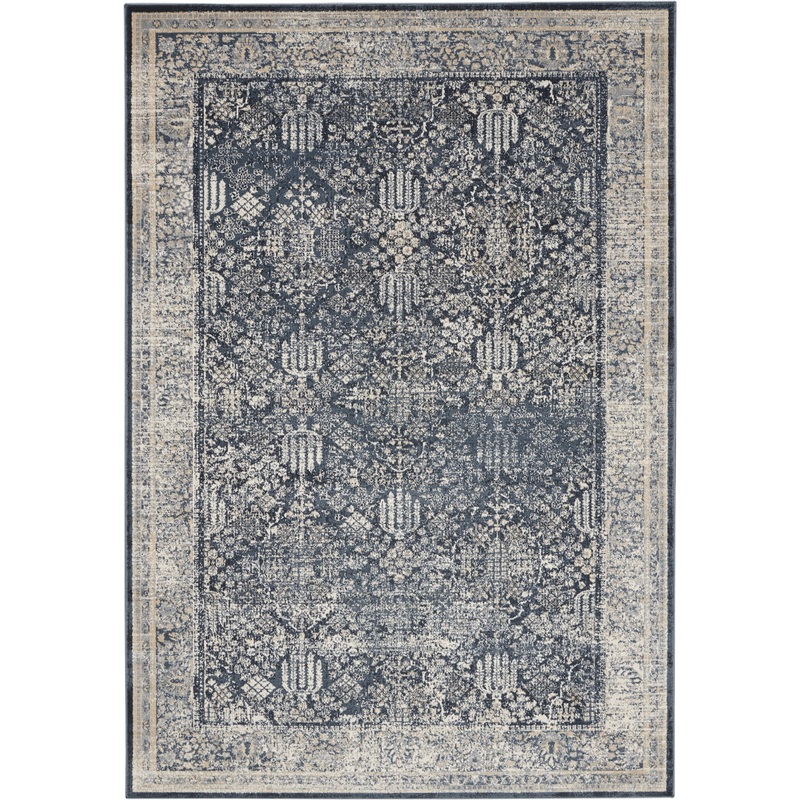 Nourison Home Malta 3’11” x 5’7″ Navy/Ivory Vintage Indoor Rug