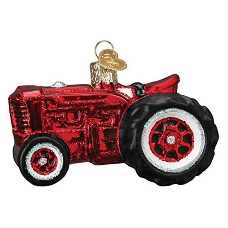Old World Christmas Glass Blown Ornament,Old Farm Tractor, 3.75″
