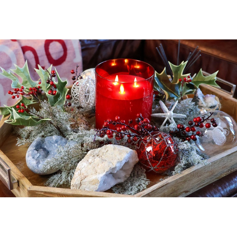 Red 3-Wick 6×8″ LED Candle