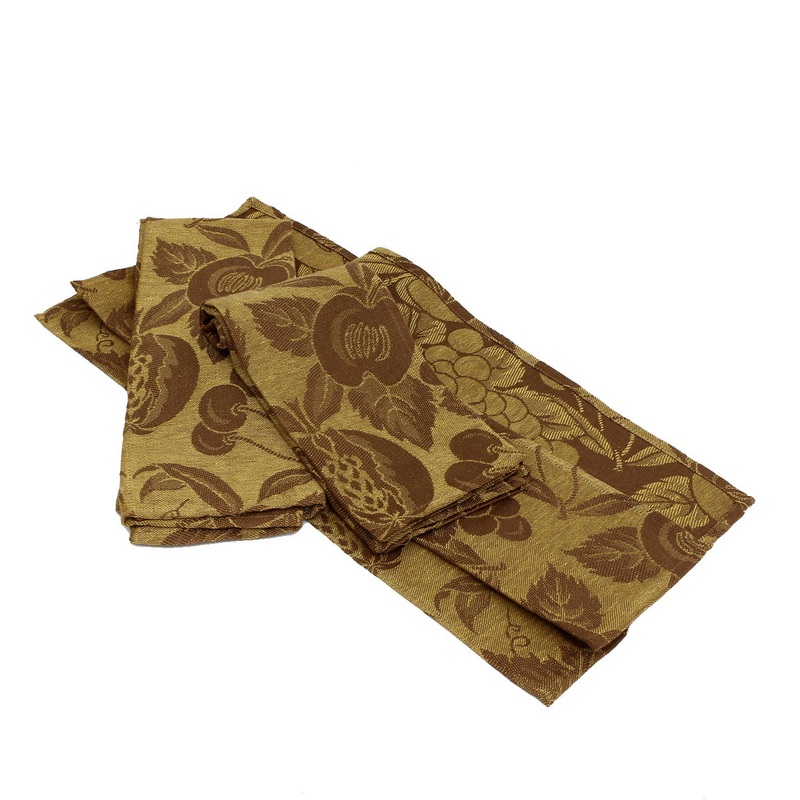 TESSITURE PARDI: Hand Towel Jacquard (100% Linen) CAMEL BROWN