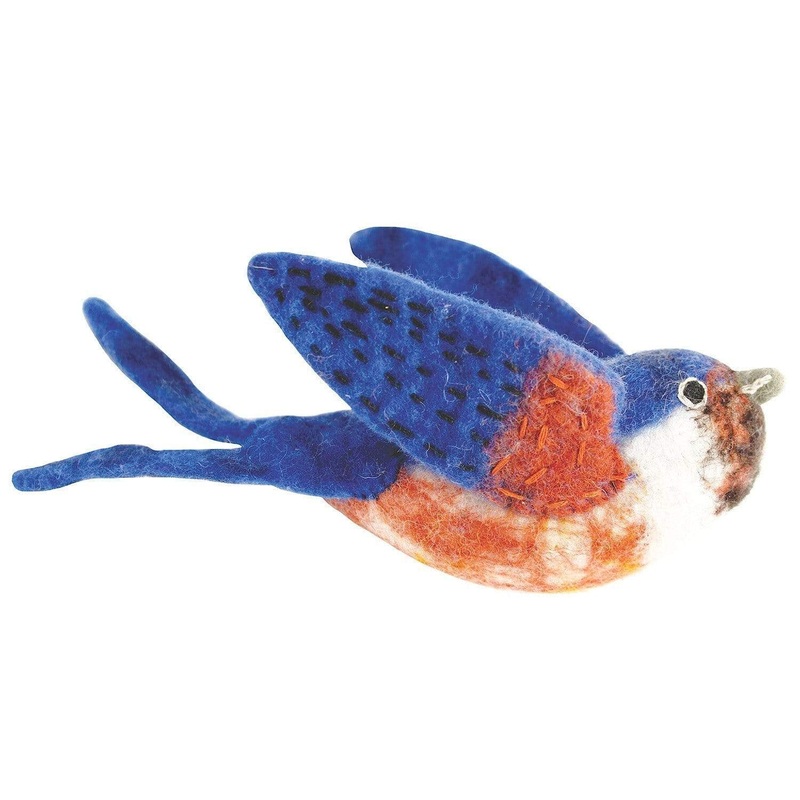 Felt Bird Garden Ornament – Barn Swallow – Wild Woolies (G)