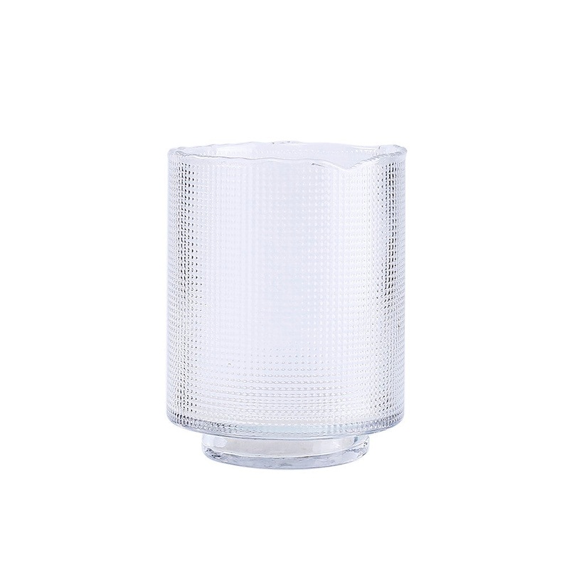 Textured Clear Glass Cylinder Vases