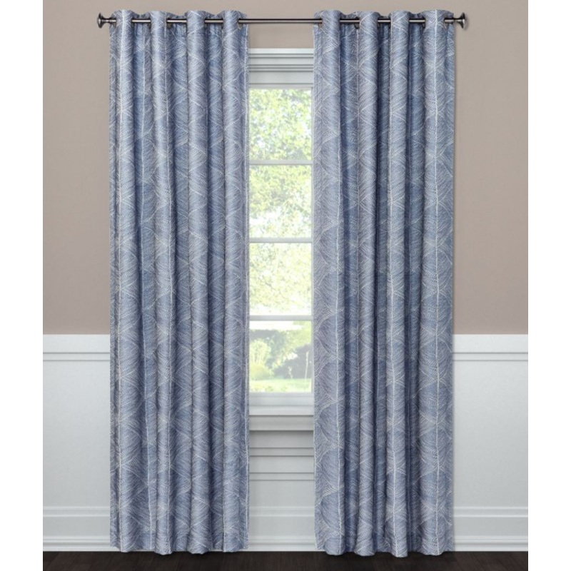 84″x50″ Blackout Curtain Panel Modern Stroke Blue