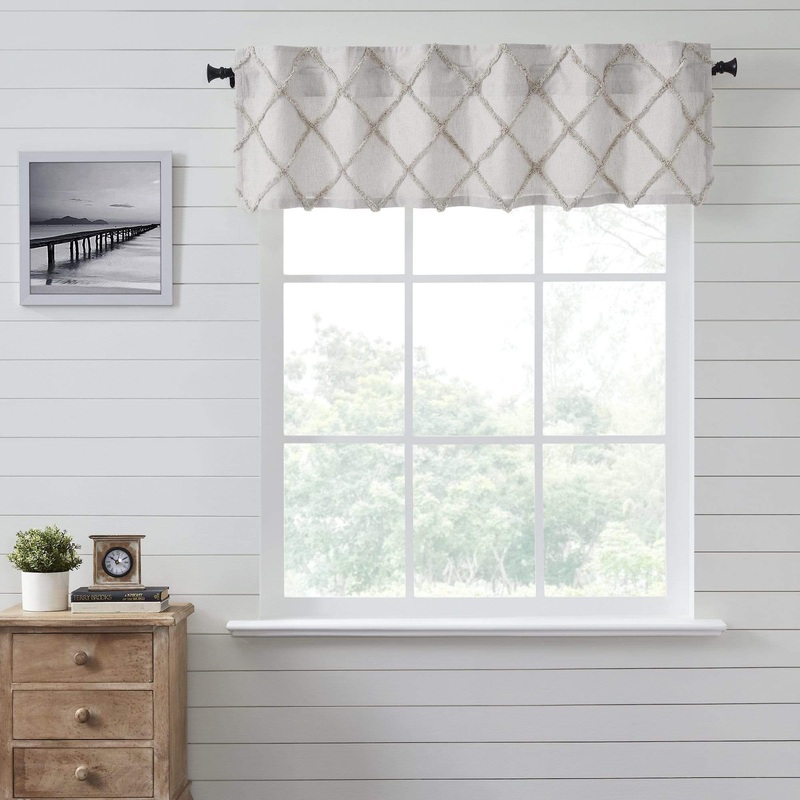 Frayed Lattice Oatmeal Valance 16×60