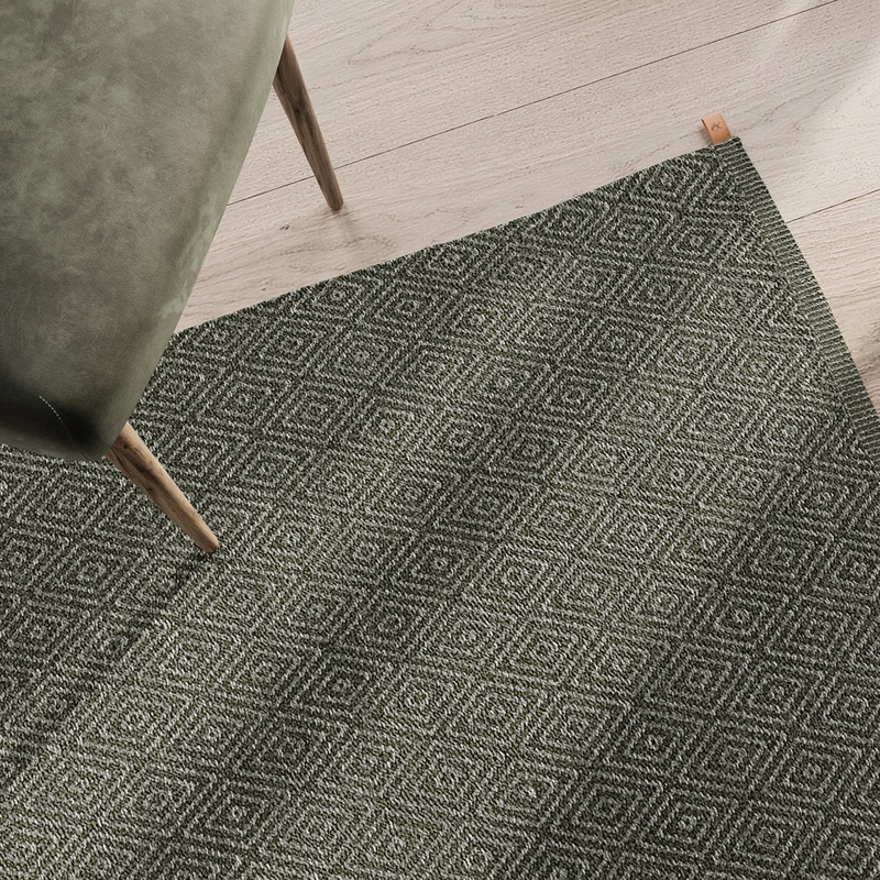 Goose Eye XL Icon Swedish Woven Wool Rug, Seven Sizes in Five Color Variants