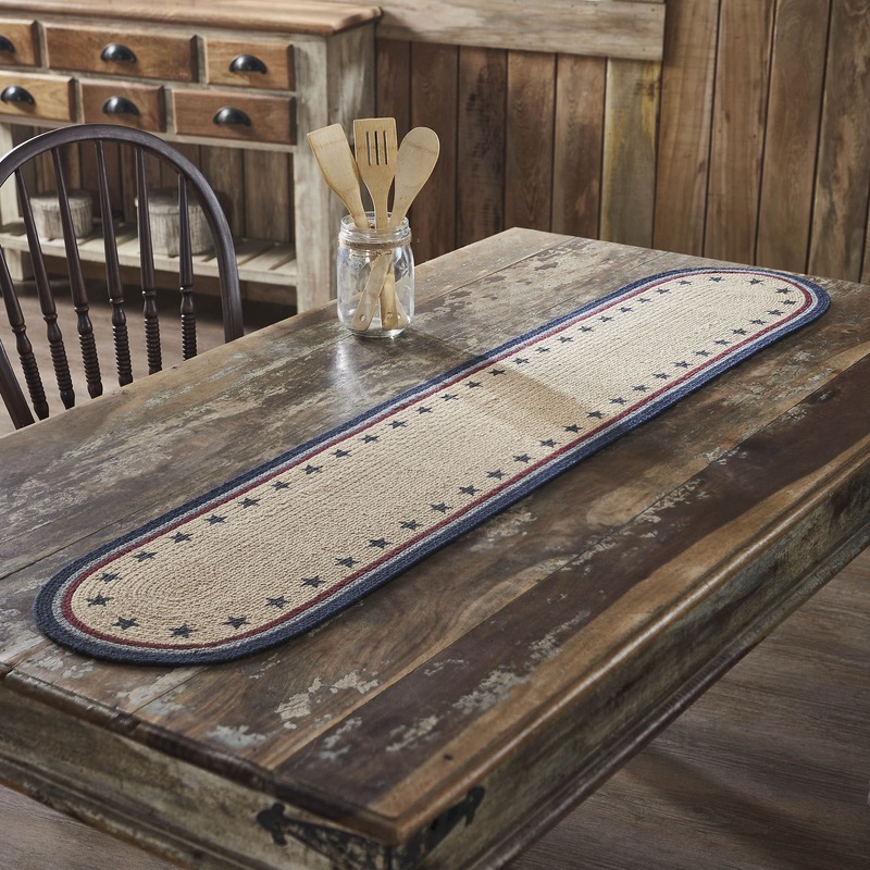 My Country Oval Runner Stencil Stars 12×60