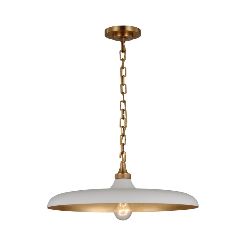 STORE FIXTURE – Piatto Medium Pendant – Brass/Plaster White