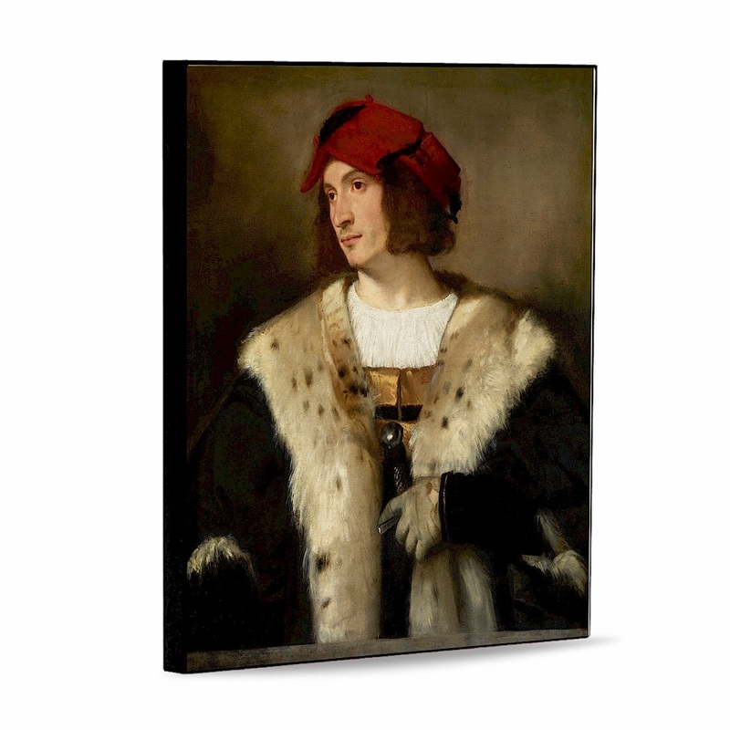 SUBLIMART: Affresco Panel Tile – Opera “Man in red hat” by Tiziano (Titian) (8×10)