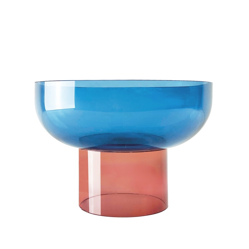 Tip Top Glass Bowl Big Blue and Pink – Bowl – Reversible – Dual Sided – Soda Lime Glass