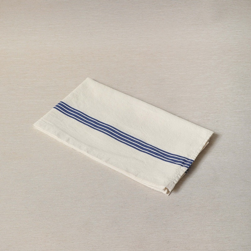 Washed Blue Piano Stripe Tea Towel