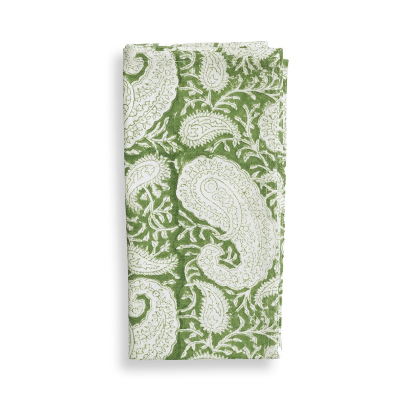 Cotton Napkin Big Paisley Design – Forest Green