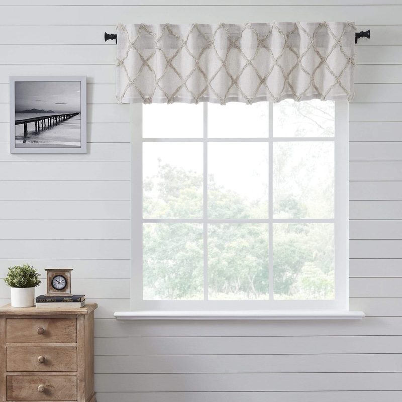Frayed Lattice Oatmeal Valance 16×72