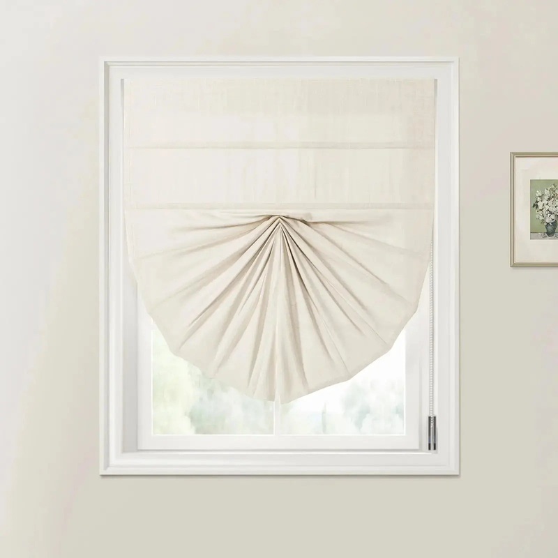 Ian Linen Fan Roman Shades Cord Lift