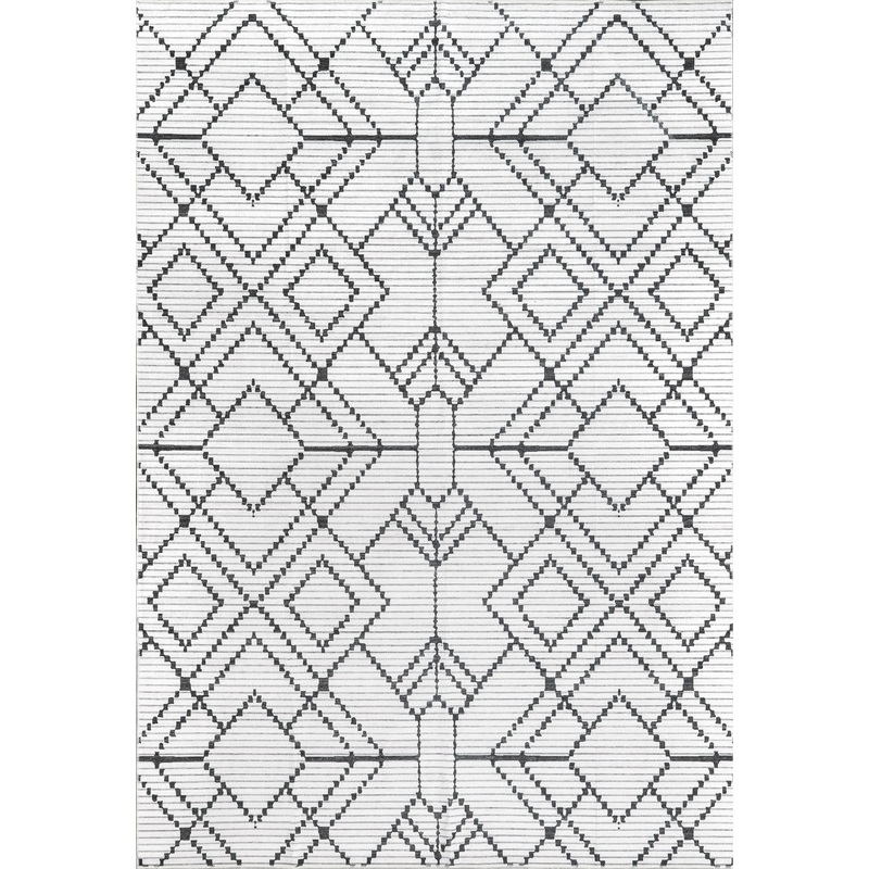 Roxanne Washable Geometric Rug | Ivory