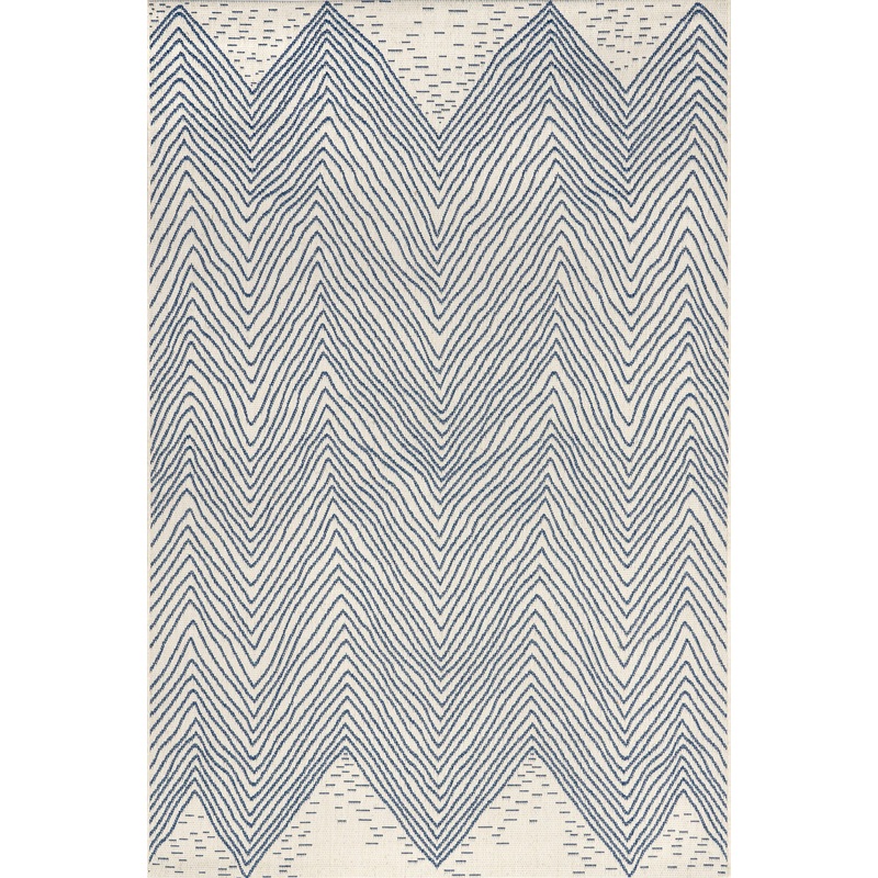 Wavy Chevron Indoor/Outdoor Rug | Blue
