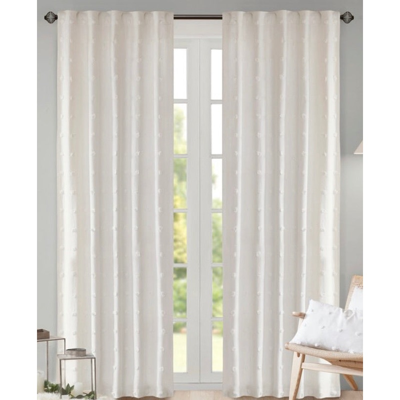 42×63 Kay Cotton Pom Pom Light Filtering Window Panel