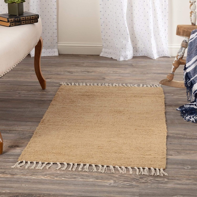 Burlap Natural Chindi/Rag Rug 27×48