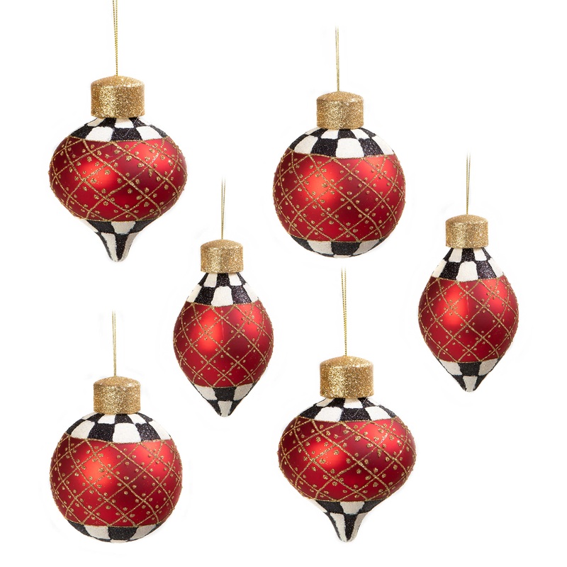 Christmas Magic Sparkle Glass Ornaments – Set of 6