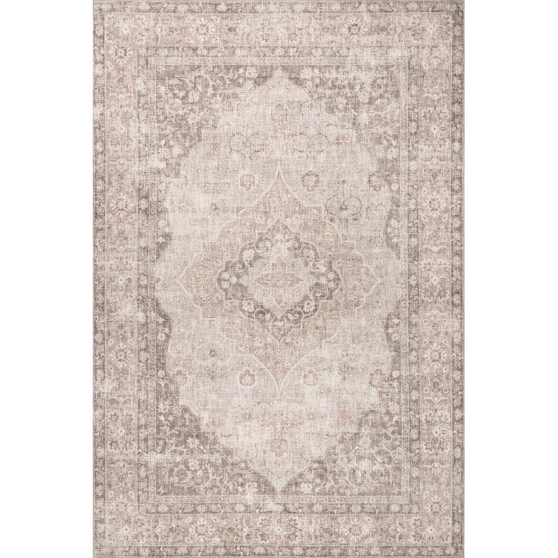 Gianna Blossom Washable Rug | Taupe