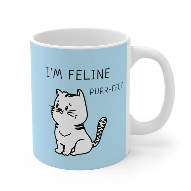 I’m Feline Purr-Fect Mug in Blue