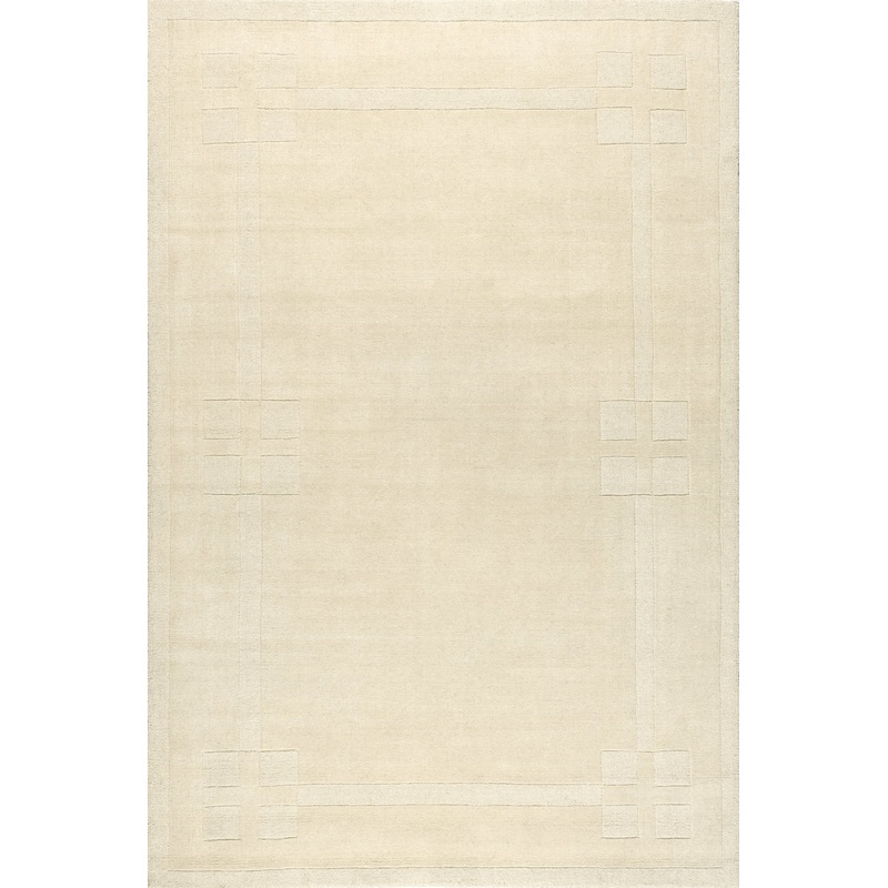 Rune Bordered Wool-Blend Rug | Cream