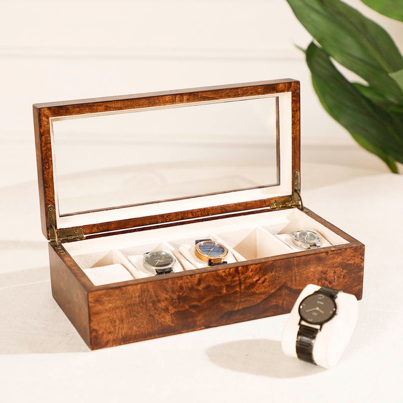 Sahaj Brown 5 Slot Watch Box