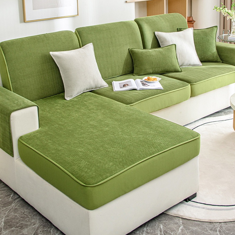 Universal Stretch Chenille Sofa Cover  Herringbone Design, Full Wrap, Pet & Spill Protection