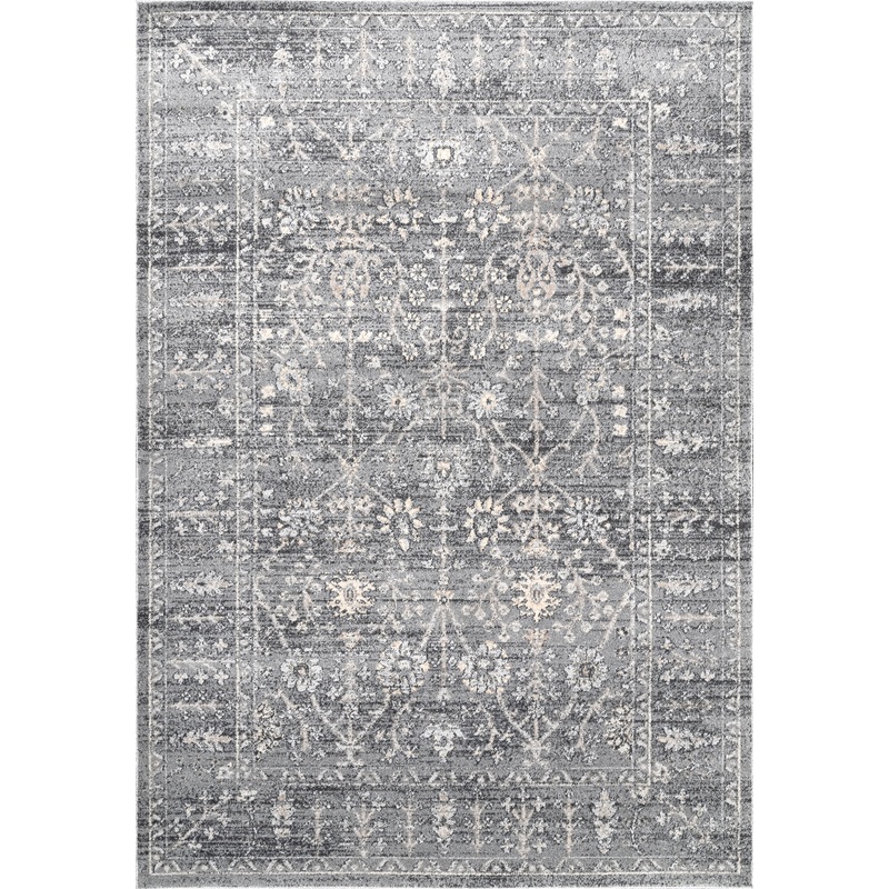 Vintage Floral Rug | Grey