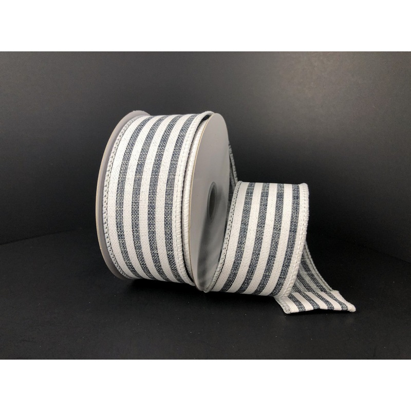 1.5″ Grey Linen Cabana Ribbon Bolt