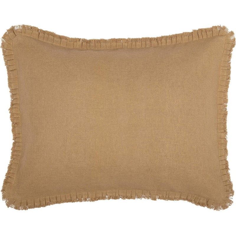 Burlap Natural Standard Sham w/ Fringed Ruffle 21×27