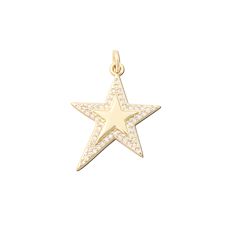 Gold Pave Star  ~ 14k Gold Filled Charm