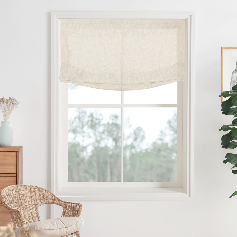 Kelly Linen No-Drill Roman Shades & Blinds | Relaxed