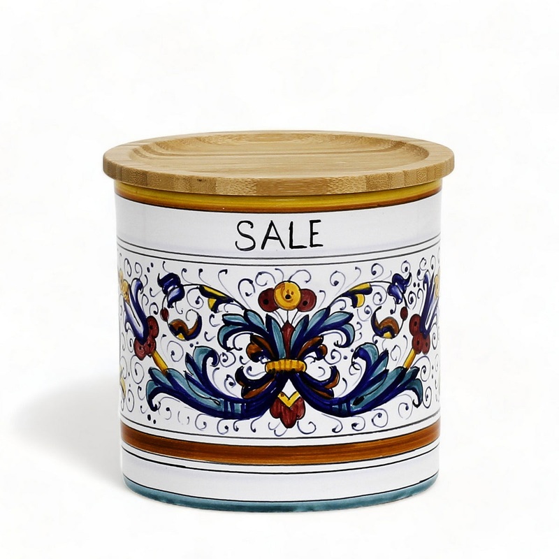 RICCO DERUTA DELUXE: NEW! Canister with Bamboo lid – ‘SALE’ (Salt)