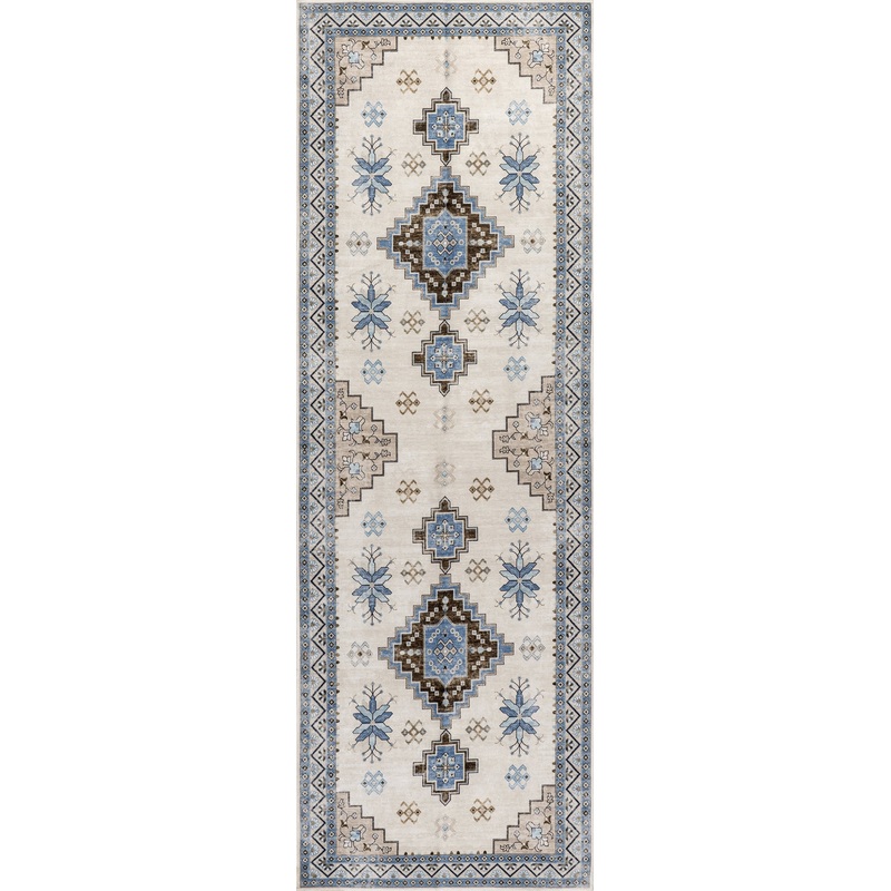 Clovebud Medallion Washable Rug | Blue