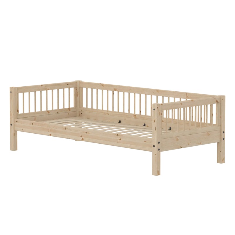 Flexa Classic Single Bed with Back – Cross Bars – 90 x 200cm (3 Colours Available)