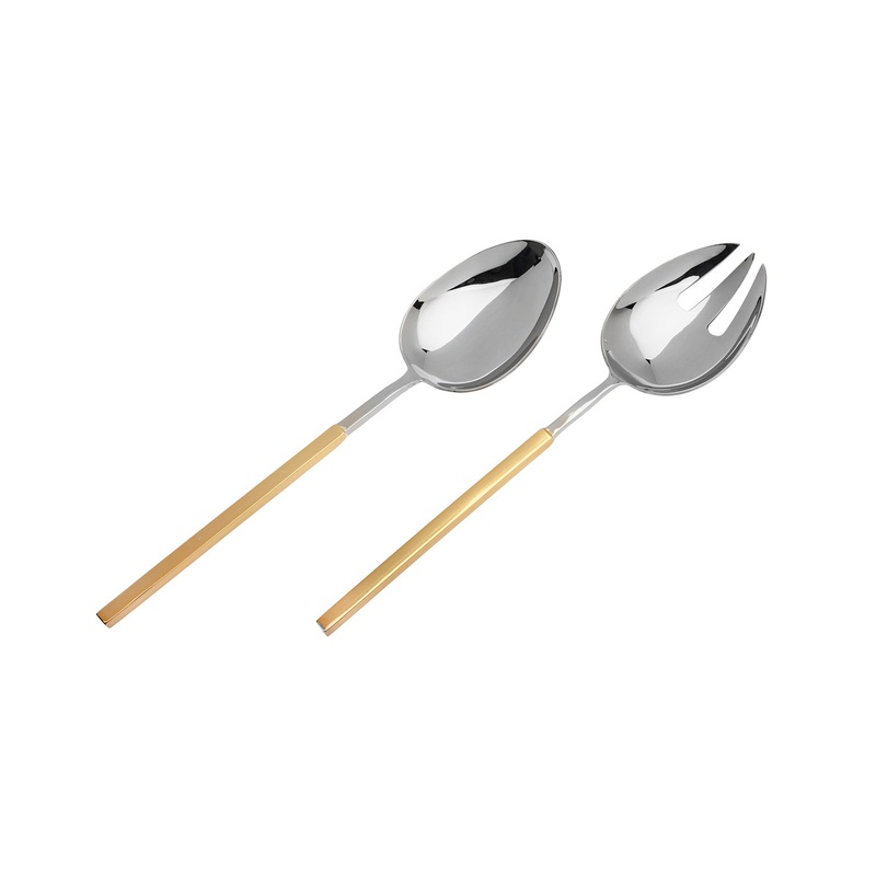 Godinger Gold Square Wire Salad Servers