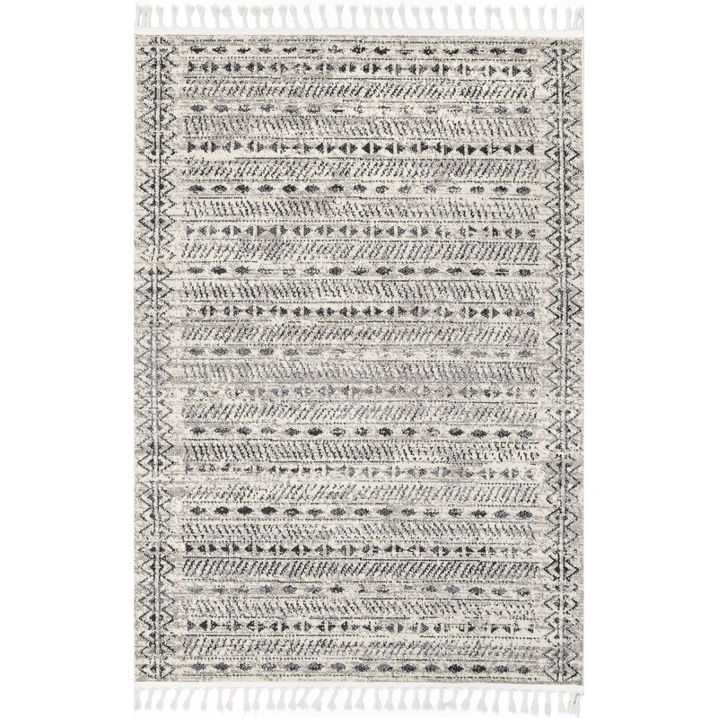 Striped Tassel Rug | Ivory